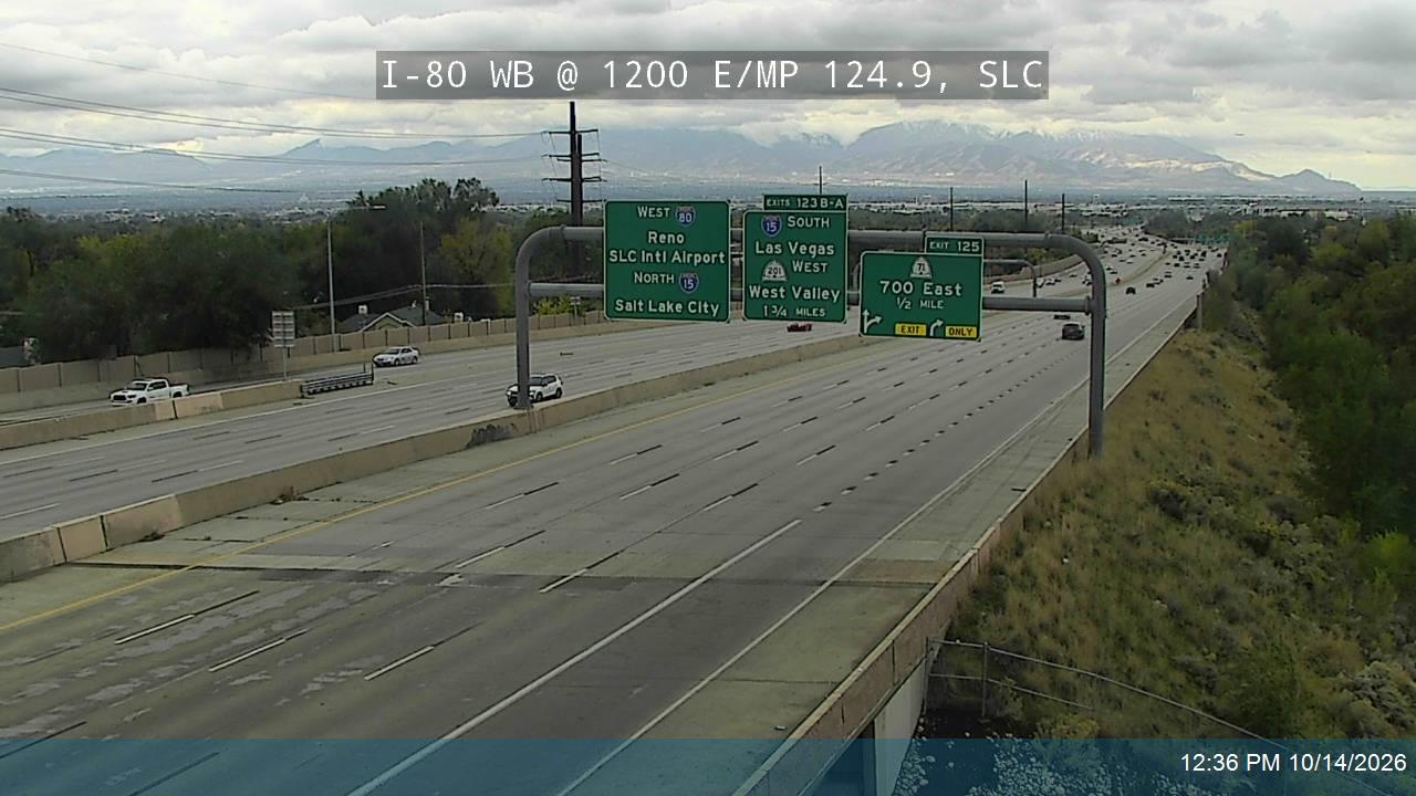 I-80 WB @ 1200 E / Highland Dr / MP 124.9, SLC