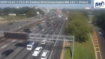 I-75/I-85 N before SR54/UnivAve MM 245.1 (Fulton)