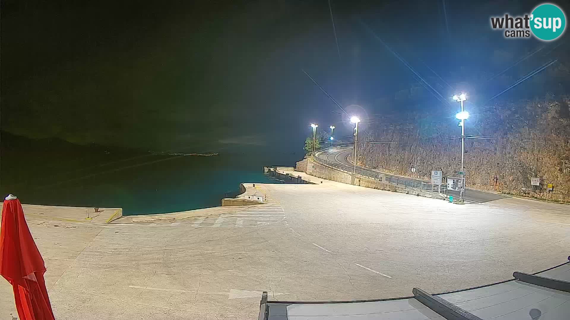 Webcam Cres - Ferry port Merag - Krk on Cres island