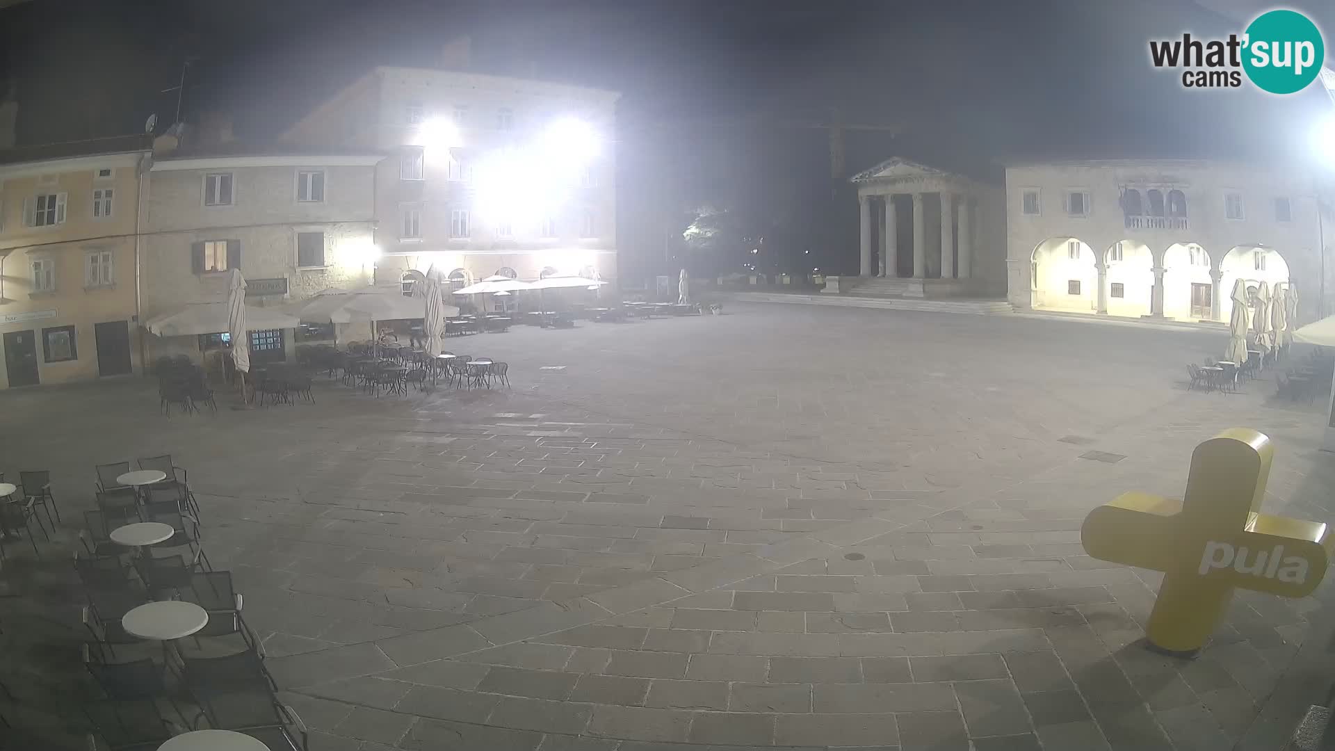 Pula Forum Webcam – Live View of the Temple of Augustus
