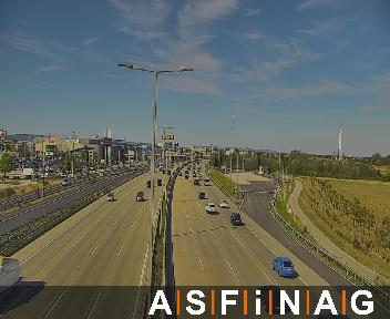 A02, bei  Mödling, Blickrichtung Wien - Km 6,53