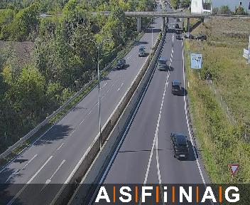 A02, bei  Mödling, Blickrichtung Graz - Km 6,60