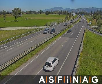 A14, zwischen  Dornbirn Süd und  Hohenems, Blickrichtung Bregenz - Km 19,80