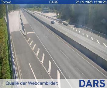 A2/E61, Karavanke - Ljubljana,Torovo I, vrtljiva kamera, Blickrichtung Gorenjska