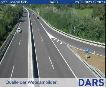 H4, Razdrto - Vrtojba, pred uvozom Selo, proti Vrtojbi, Blickrichtung Primorska in Notranjska
