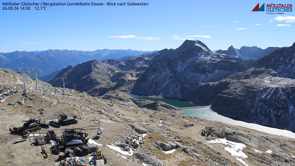 Mölltaler Gletscher / Bergstation Gondelbahn Eissee - Blick nach Südwesten