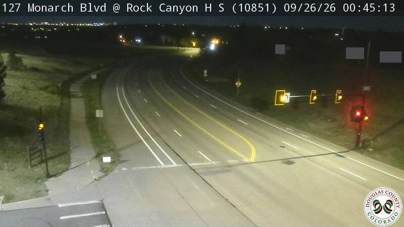 Quebec St MP 001.00 SB at Rock Canyon High School: Looking North