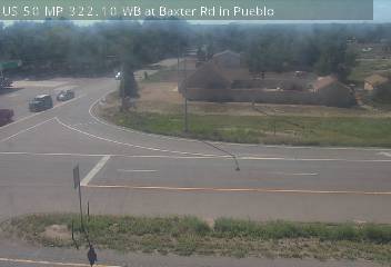 US 50 MP 322.10 WB at Baxter Rd in Pueblo: Looking East