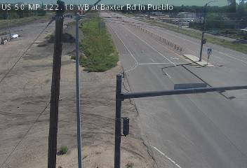 US 50 MP 322.10 WB at Baxter Rd in Pueblo: Looking West