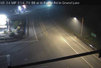 US 34 MP 014.70 EB at W Portal Rd in Grand Lake: Looking at Road Surface