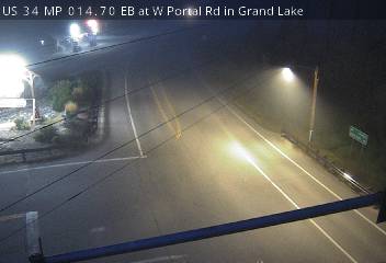 US 34 MP 014.70 EB at W Portal Rd in Grand Lake: Looking North