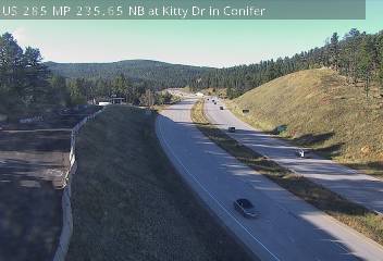 US 285 MP 235.65 NB at Kitty Dr in Conifer: Looking South