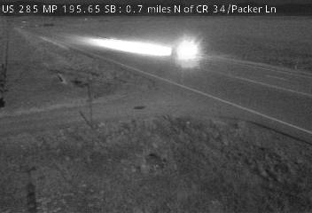 US 285 MP 195.65 SB : 0.7 miles N of CR 34/Packer Ln in Jefferson: Looking East
