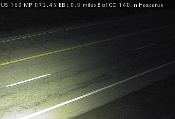 US 160 MP 073.45 EB : 0.9 miles E of CO 140 in Hesperus: Looking at Road Surface