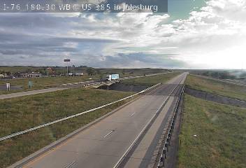 I-76 MP 180.30 WB at US 385 in Julesburg: Looking West