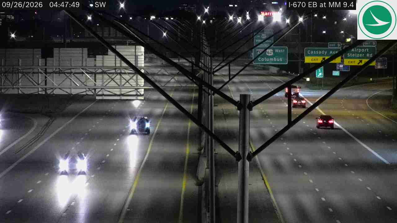 I-670 EB at MM 9.4, West of Stelzer Rd