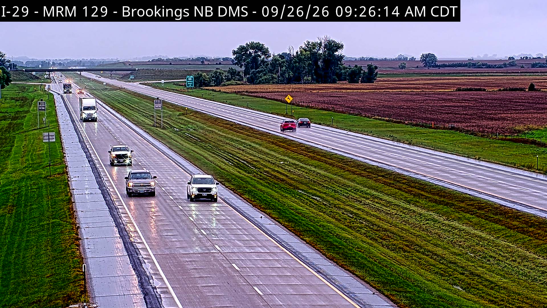 Brookings-6 miles south of town along I-29 @ MP 129 zoom looking south