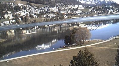 Sankt Moritz: St. Moritzer - See mit St. Moritz-Dorf