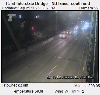 I-5 at Interstate Bridge NB, south end