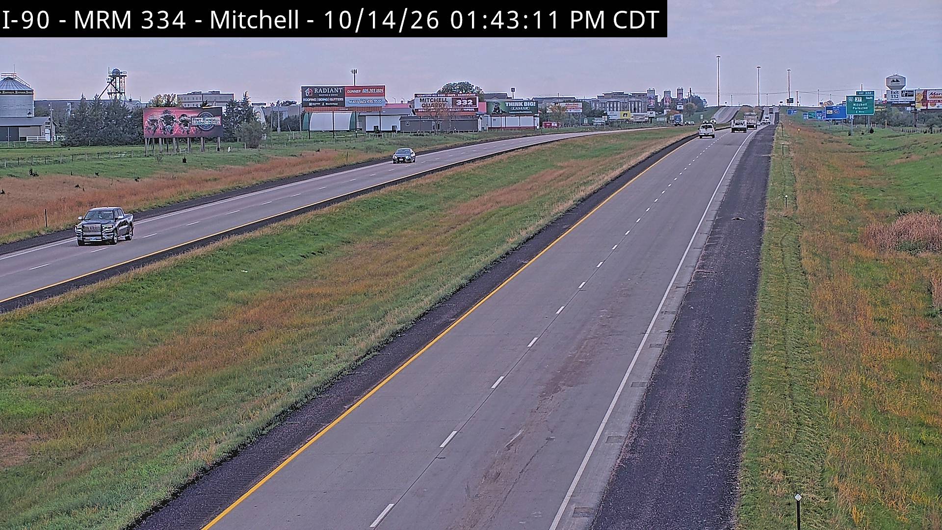 Mitchell-west of town along I-90 @ MP 333.8 looking west