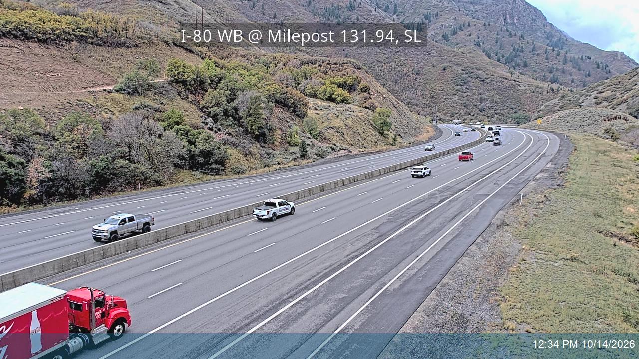 I-80 / Parleys Canyon WB @ Milepost 131.94, SL