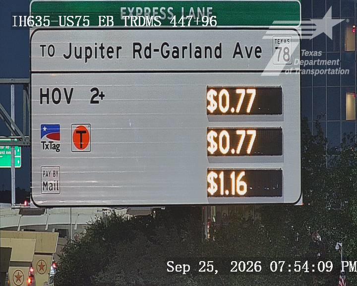 IH635 @ US75 EB TRDMS Sta 447+96