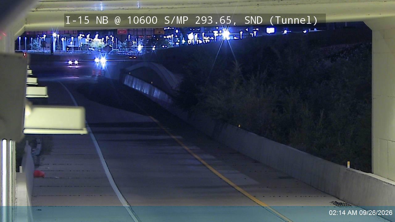 I-15 NB @ 10600 S / SR-151 / MP 293.65, SND (Tunnel)