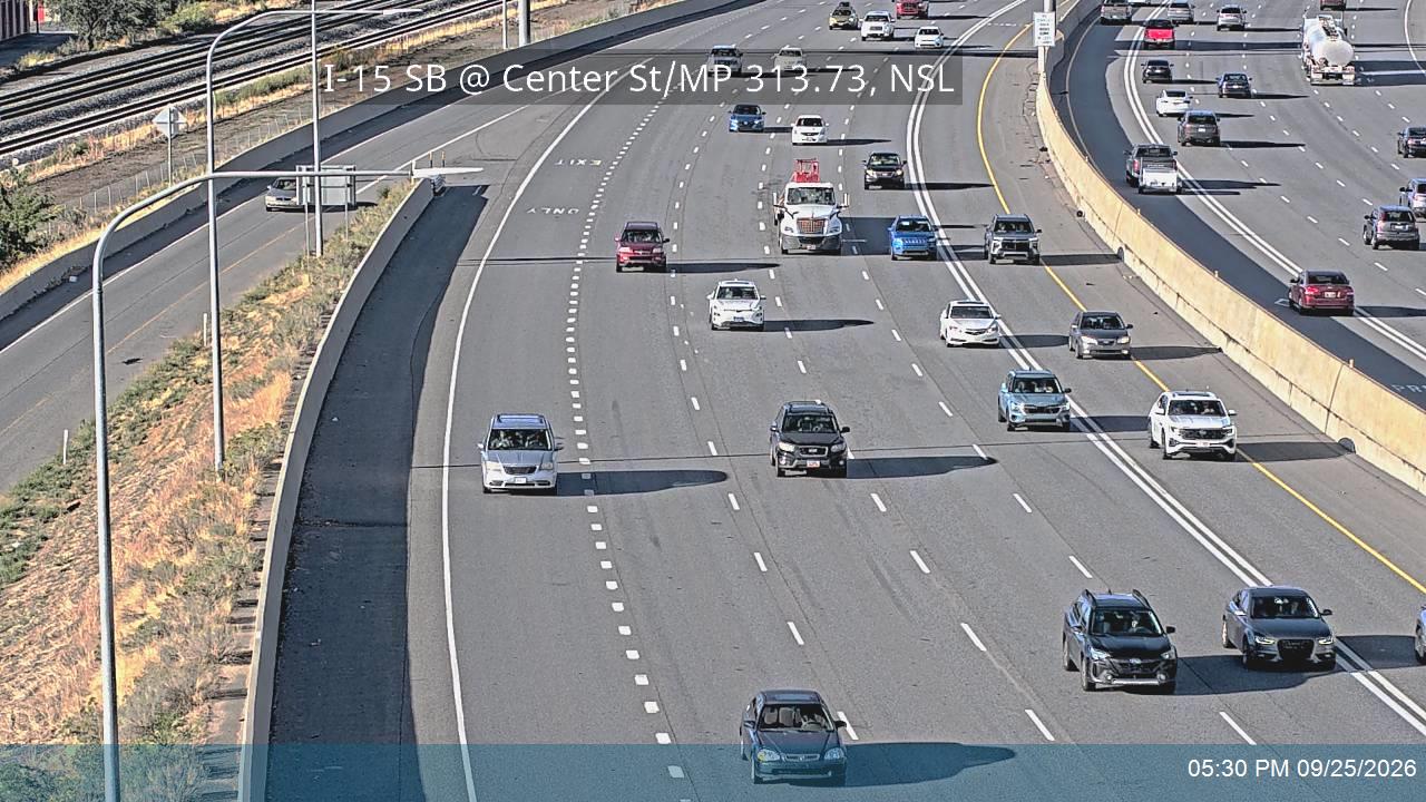 I-15 SB @ Center St / MP 313.73, NSL