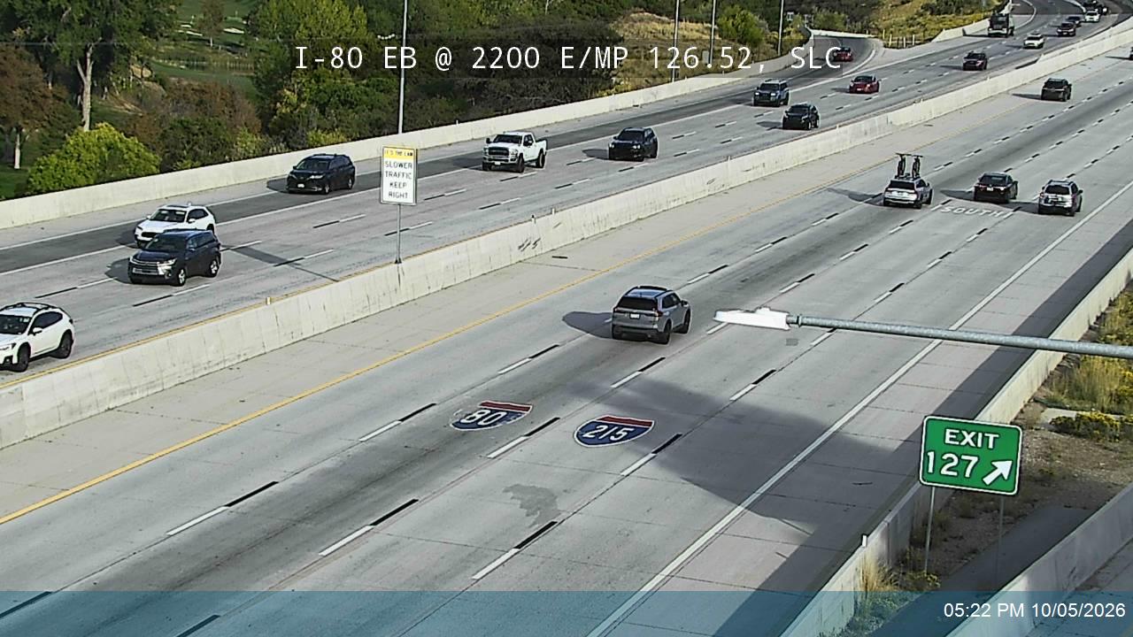 I-80 EB @ 2200 E / MP 126.52, SLC