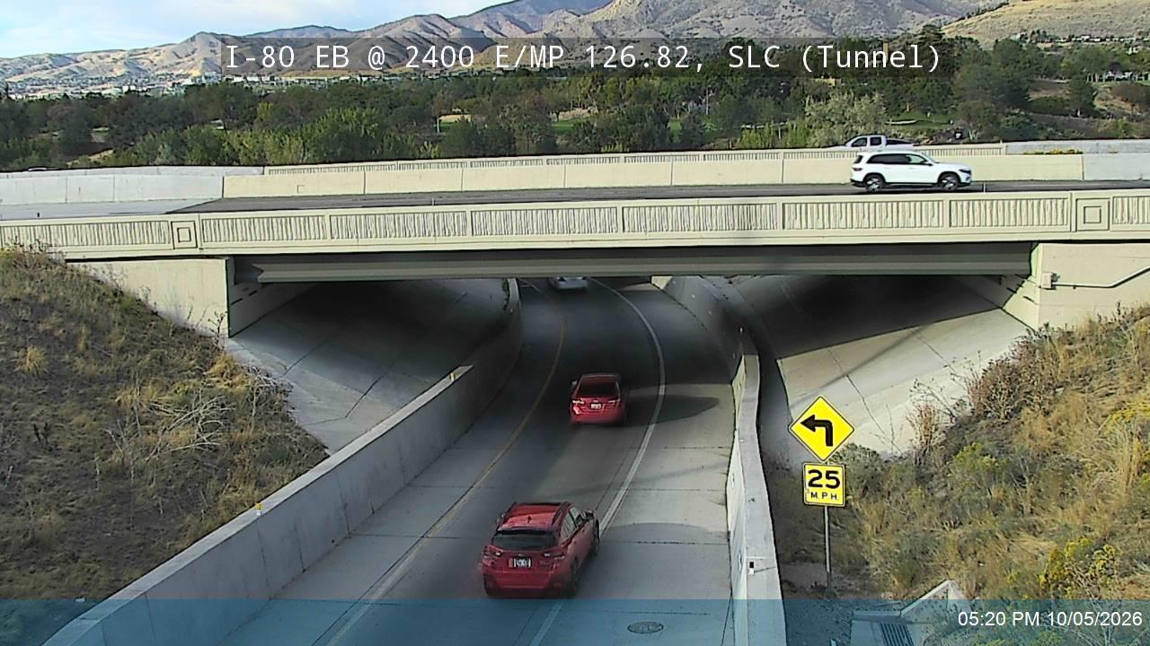 I-80 EB @ 2400 E / MP 126.82, SLC (Tunnel)