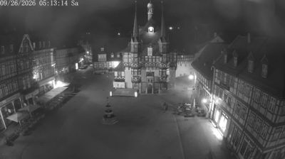 Wernigerode › South: Marktplatz/ Market square Wernigerode - Wohltäterbrunnen - Wernigerode Town Hall