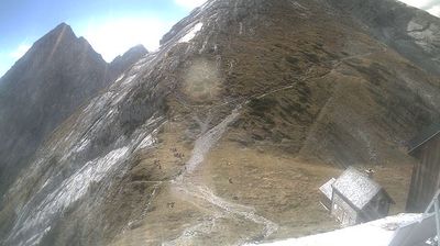 Berchtesgaden: Watzmannhaus - Blick auf Watzmannfrau und Hocheckaufstieg