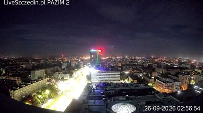 Szczecin › North: Fontanna GALAXY - aleja Wyzwolenia - Hanza Tower