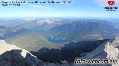 Grainau: Bayerische Zugspitzbahn - Blick vom Gipfel nach Norden