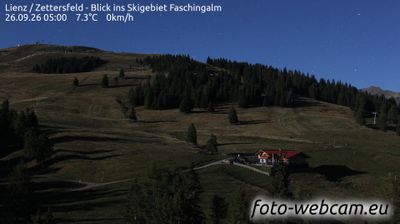 Nussdorfer Berg: Lienz - Zettersfeld - Blick ins Skigebiet Faschingalm