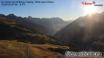 Gemeinde Sankt Anton am Arlberg: St. Anton am Arlberg - Galzig - Blick nach Osten