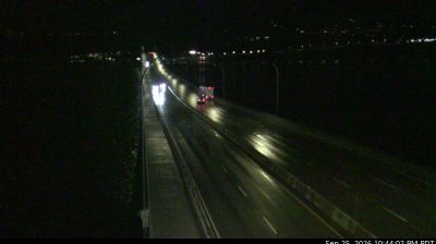 Kelowna › West: WR Bennett Bridge east end, connecting - and West - looking west