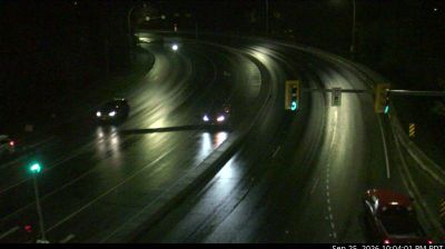 Kelowna: North Kelowna › West: WR Bennett Bridge east approach at Abbott Street, looking west along Highway 97