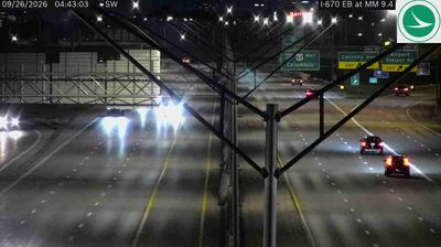 Roseland: I-670 EB at MM 9.4, West of Stelzer Rd, 2178