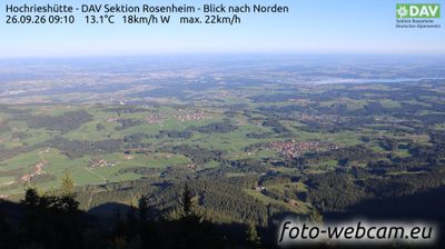 Samerberg: Hochrieshütte - DAV Sektion Rosenheim - Blick nach Norden