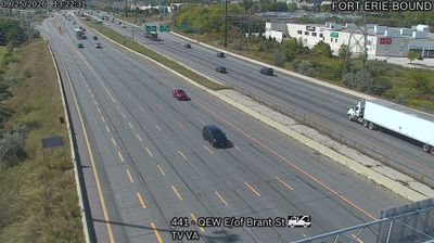 Burlington: QEW East of Brant Street