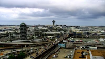 Los Angeles › South-west: World Way - Center Way - The Theme Building - Los Angeles International Airport
