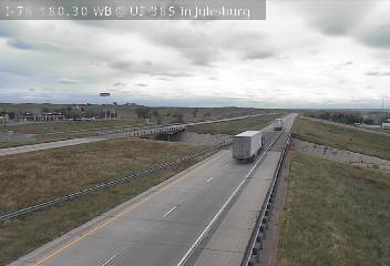 I-76 MP 180.30 WB at US 385 in Julesburg: Looking West